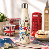 London Landmarks Stainless Steel Insulated Water Bottle – 500ml Travel Thermos Flask