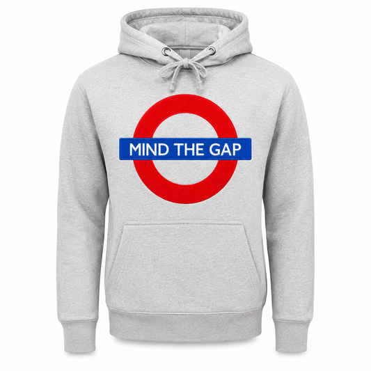 London Underground “Mind The Gap” Ash Grey Unisex Hoodie - Official TfL Merch