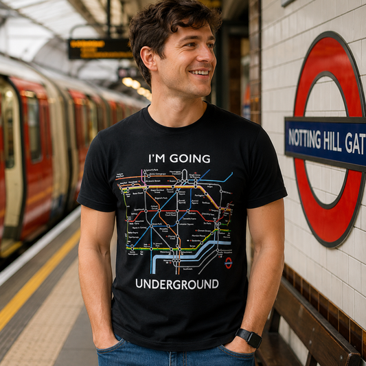 London Underground “I’m Going Underground” Tube Map Black T-Shirt