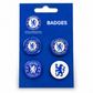 Chelsea FC four pack button badges on official blue backing card