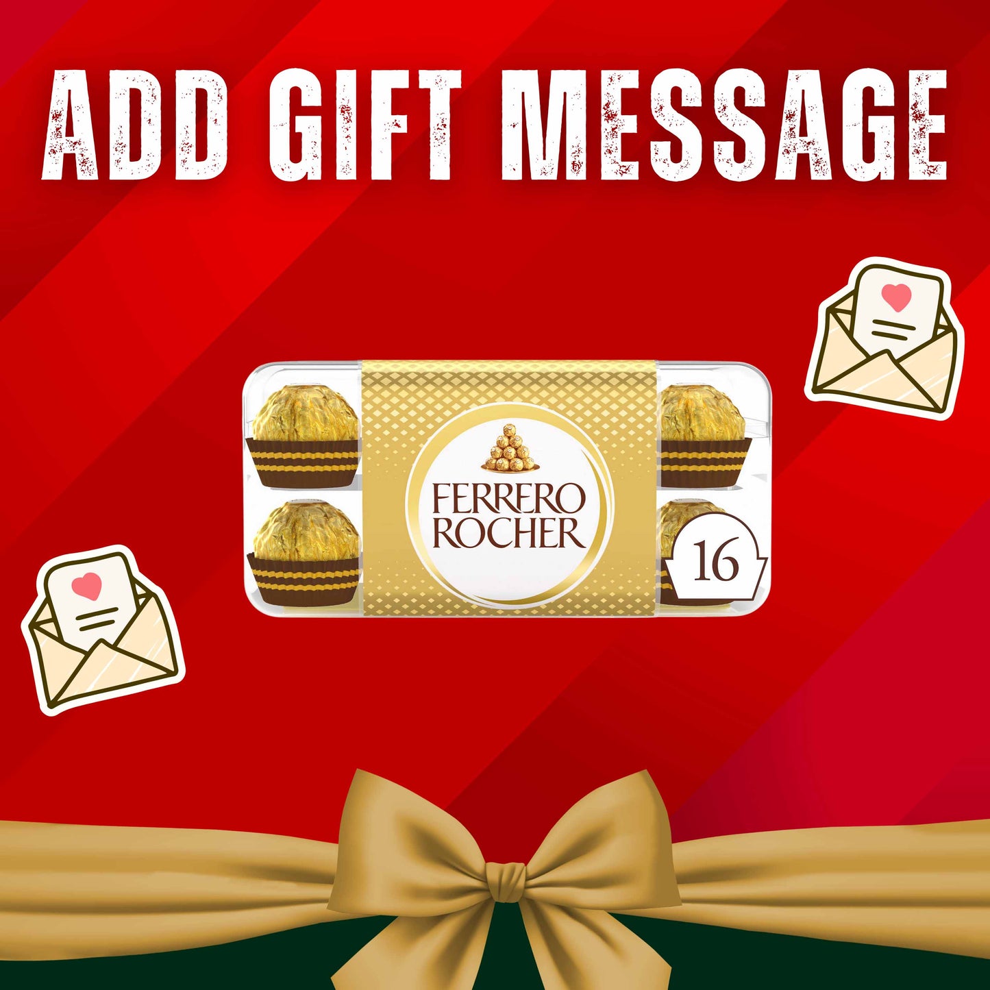 Ferrero Rocher Chocolate Pralines Gift Box 16 Pieces - 200g - Gift Message