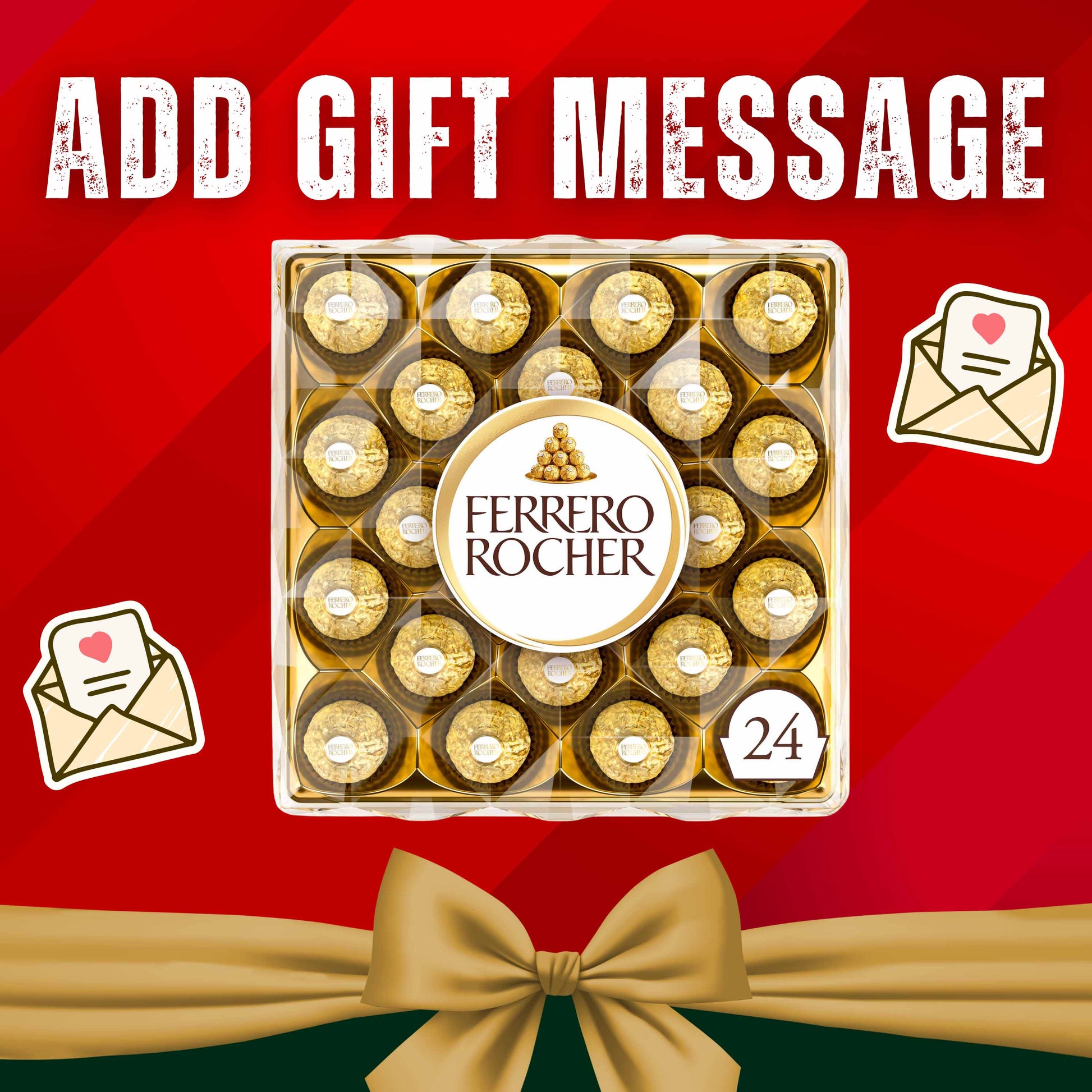 Ferrero Rocher Chocolate Pralines Gift Box 24 Pieces - 300g - Gift Message Boxes