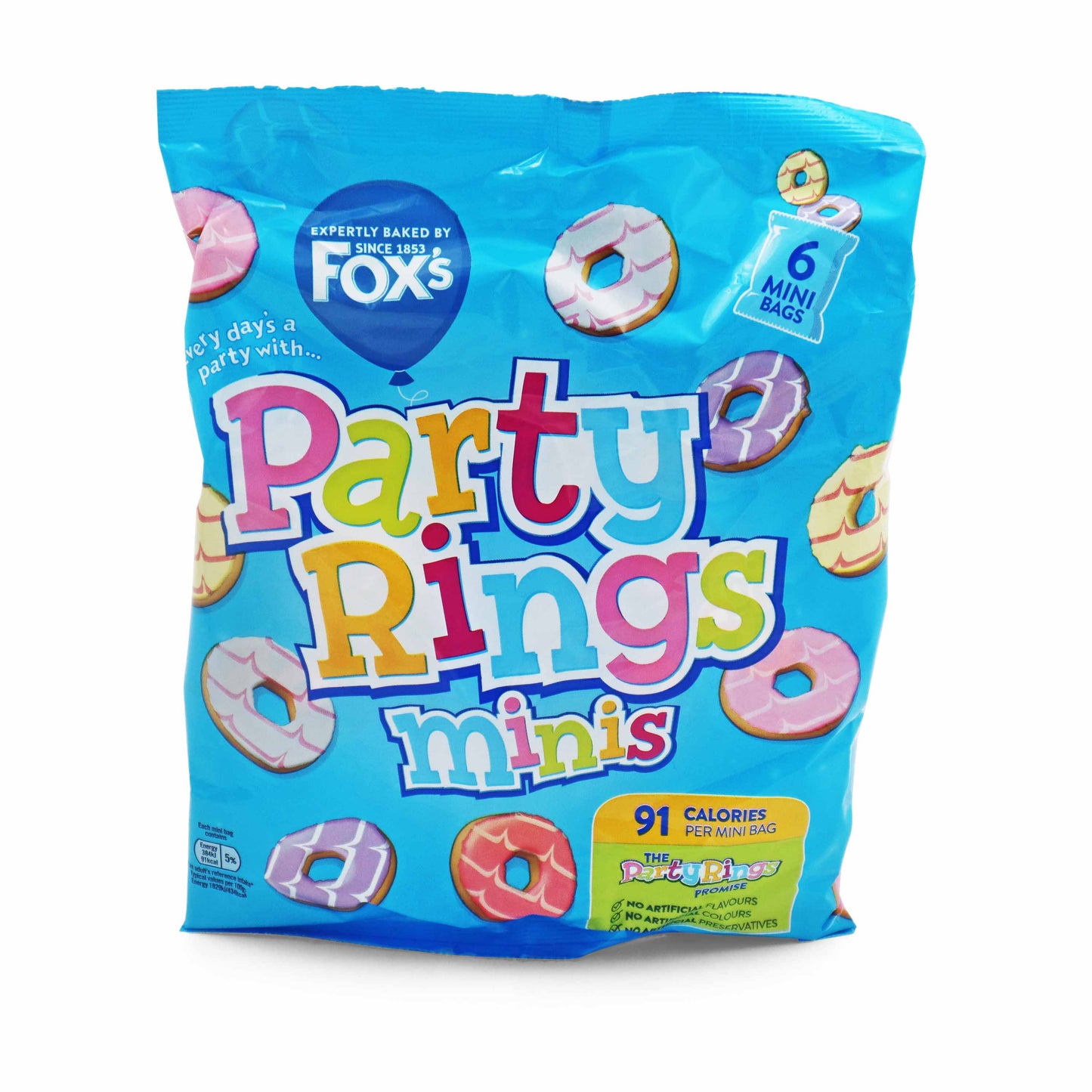 Fox's Biscuits Party Ring Minis 6 Pack x 21g - British Classic Snacks