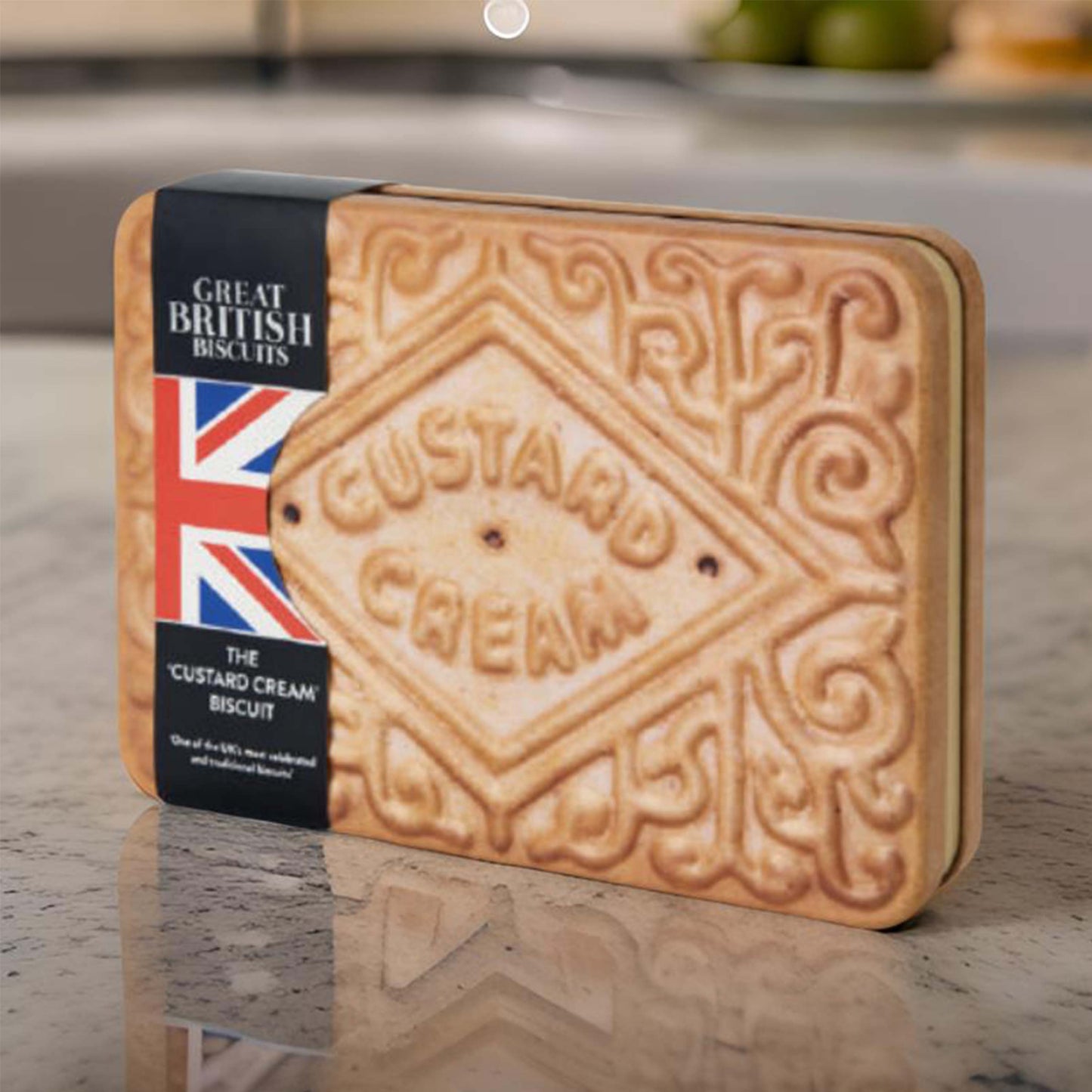 Giant Custard Cream Biscuits Gift Set - Novelty Biscuit Tin 450g - British Snacks