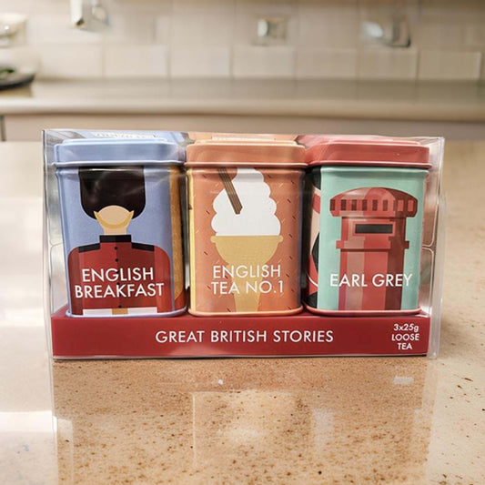 Great British Stories Triple Mini Tea Gift Set - 75g - London Souvenirs & British Gifts