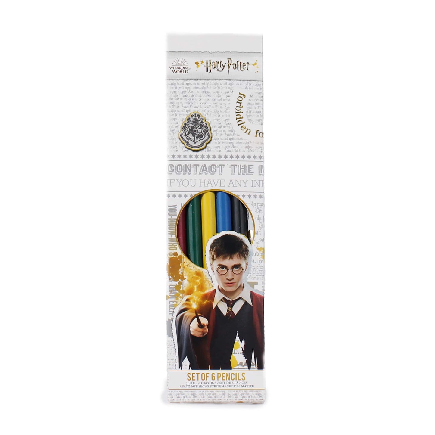 Harry Potter House Pride Set of 6 Pencils - Harry Potter Gifts & Merchandise