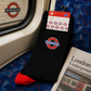 Official London Underground Embroidered Socks – Black & Red Unisex Tube Socks