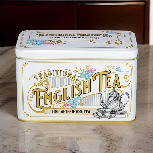 Ivory Vintage Victorian Classic Tea Tin - 40 Teabags - London Souvenirs