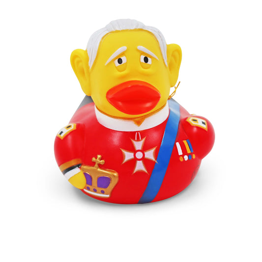 King Charles III Red Uniform Rubber Duck - Royal Family Gifts