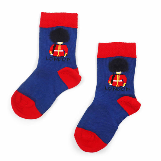 King's Guard Royal Socks Blue & Red London Kids Socks - Design 9 - London Souvenir Socks