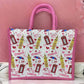 London Hearts Icons Jute Bag - Pink & White - London Souvenirs