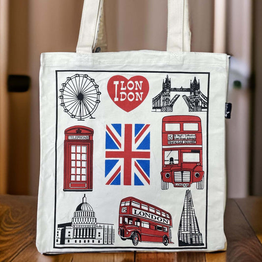 London Icons Union Jack Tote Bag - British Souvenirs