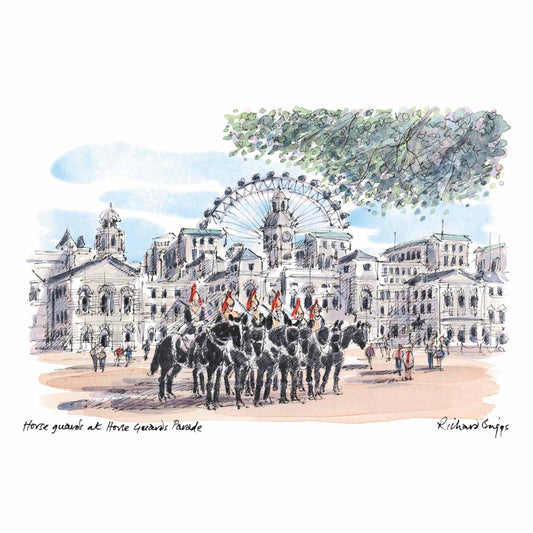 London Life Postcard A6 - Horse Guard's Parade - London Souvenirs