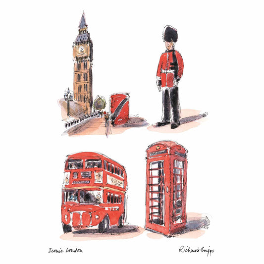 London Life Postcard A6 - Iconic London - British Sovuenirs
