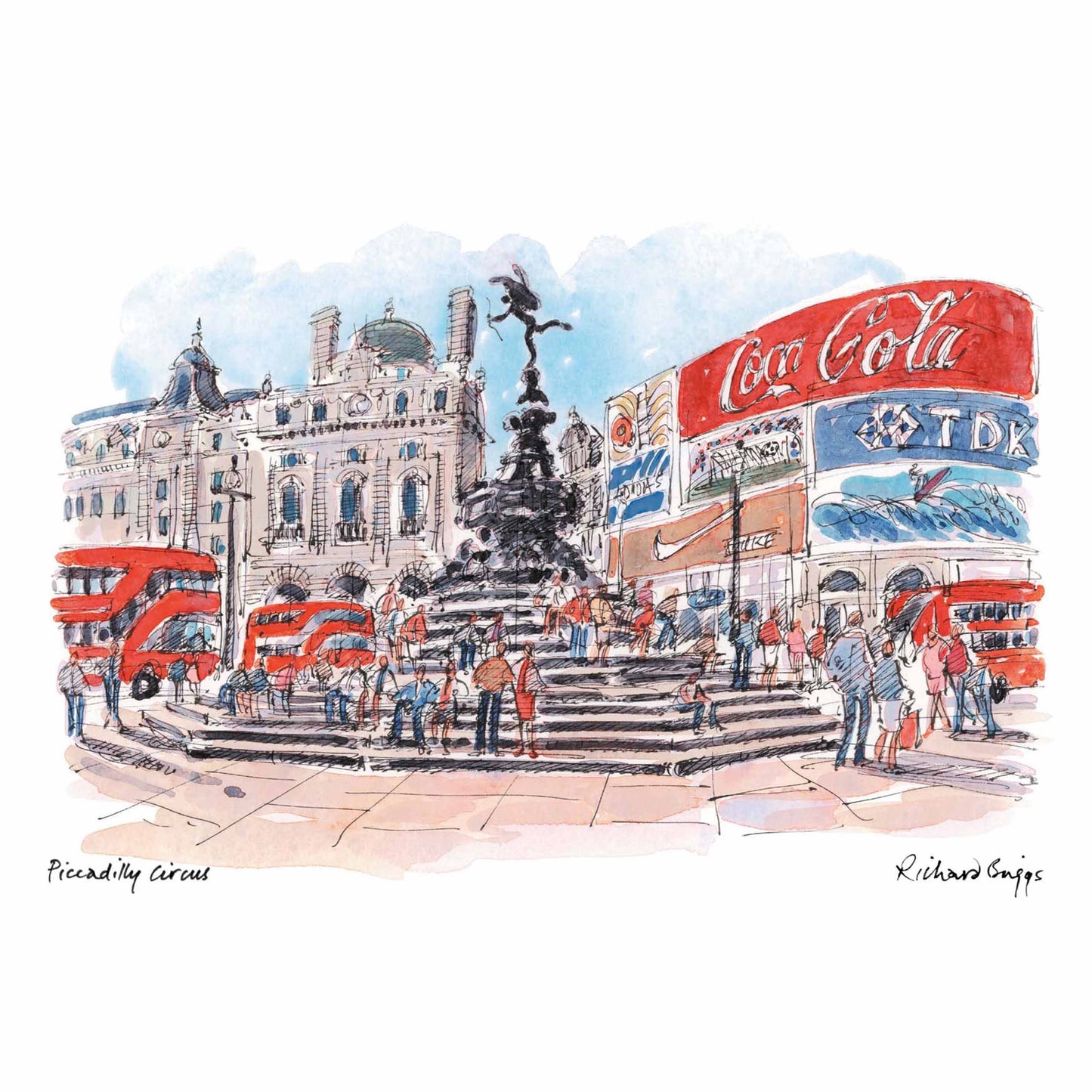 London Life Postcard A6 - Piccadilly Circus - British Souvenirs