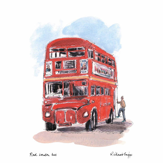 London Life Postcard A6 - Red London Bus - London Souvenir
