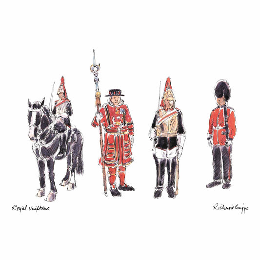 London Life Postcard A6 - Royal Uniforms - British Souvenirs