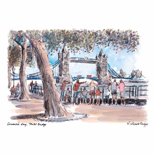 London Life Postcard A6 - Summer's day, Tower Bridge - British Postcards