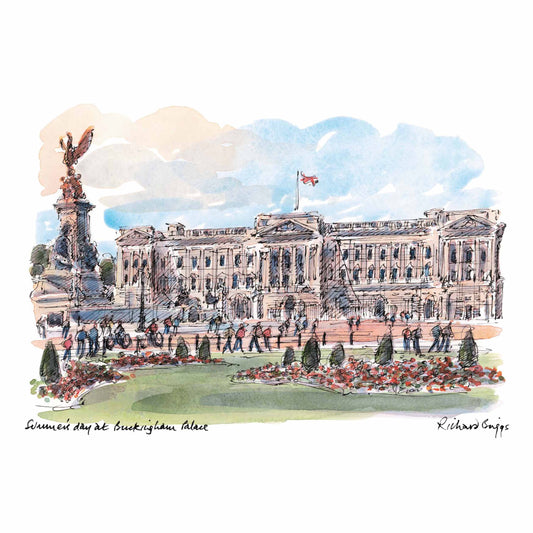 London Life Postcard A6 - Summer's day at Buckingham Palace - London Souvenirs