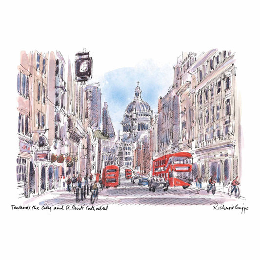 London Life Postcard A6 - Towards the City and St Paul's Cathedral