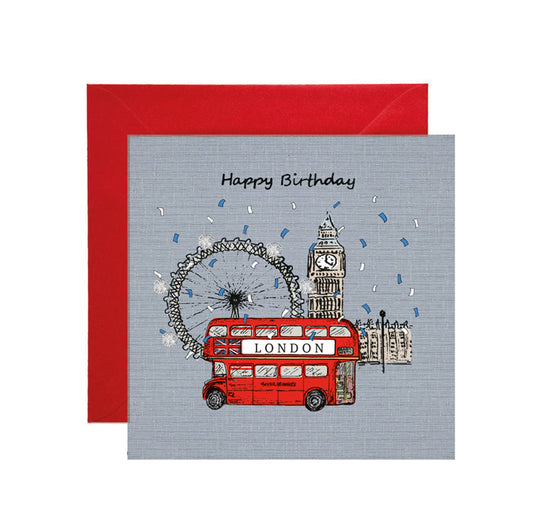 London Scene - Happy Birthday Card - Apple & Clover