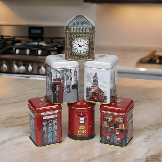 London Sights Mini Tea Tin 6 Mini Tins Gift Set - 135g - British Gifts