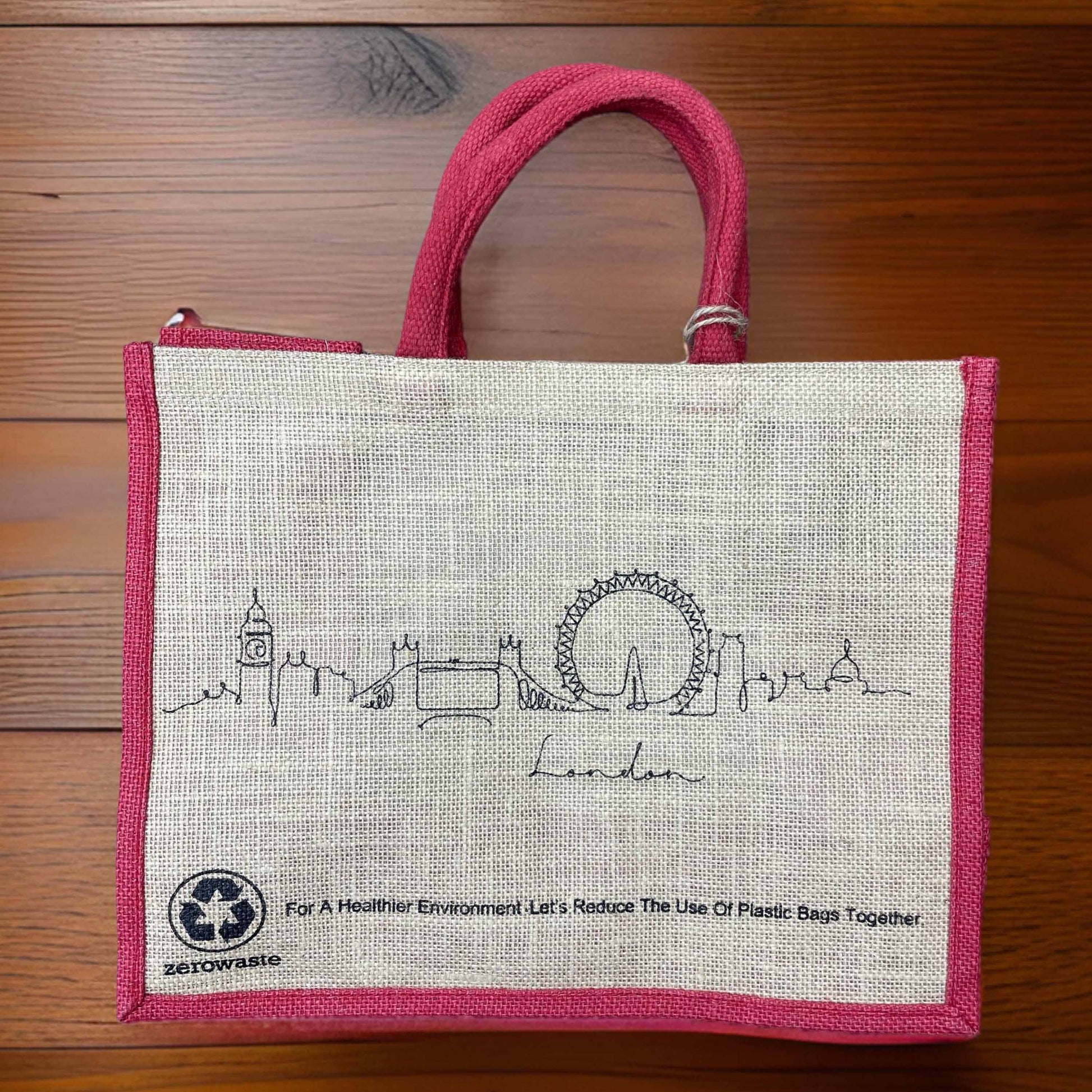 Kings Royal Guard Jute Bag - London Skyline - British Souvenirs