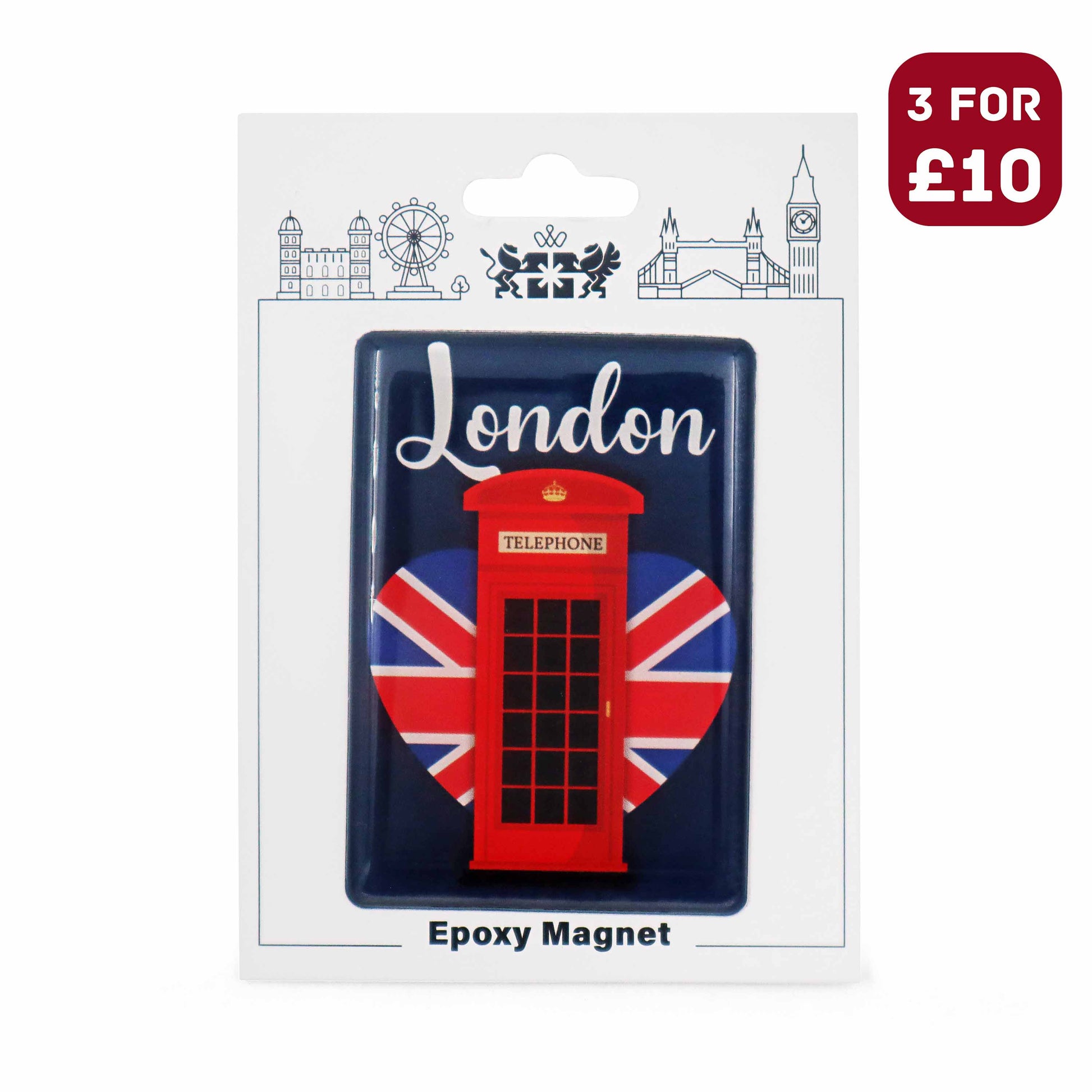 London Souvenir Epoxy Magnet - Design 12 - London Souvenirs