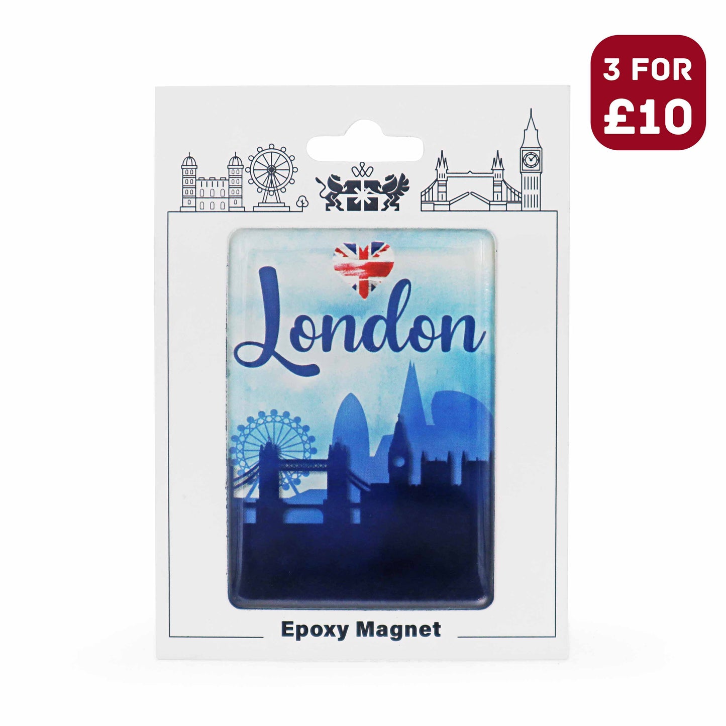 London Souvenir Epoxy Magnet - Design 17 - British Gifts