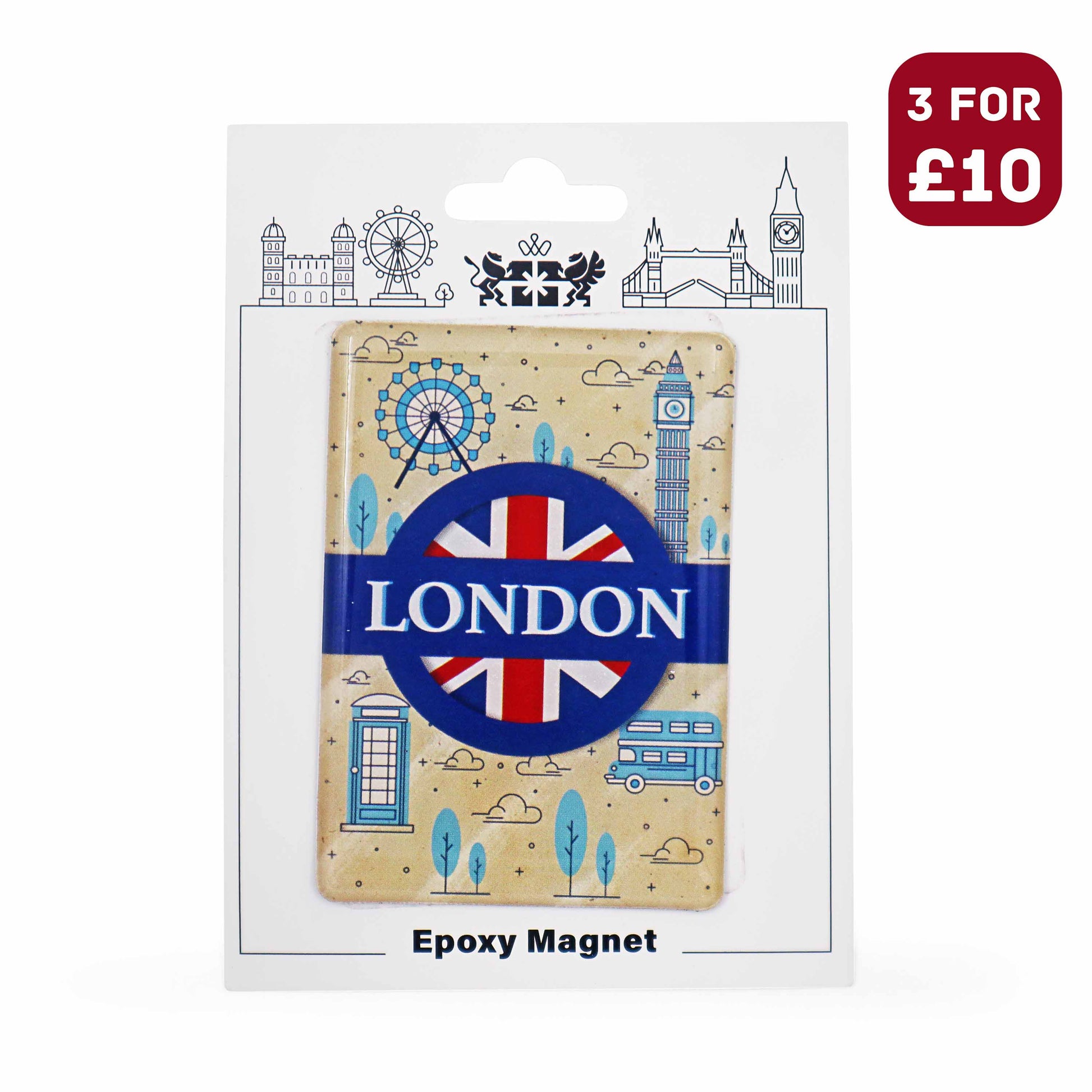 London Souvenir Epoxy Magnet - Design 19 - British Gifts