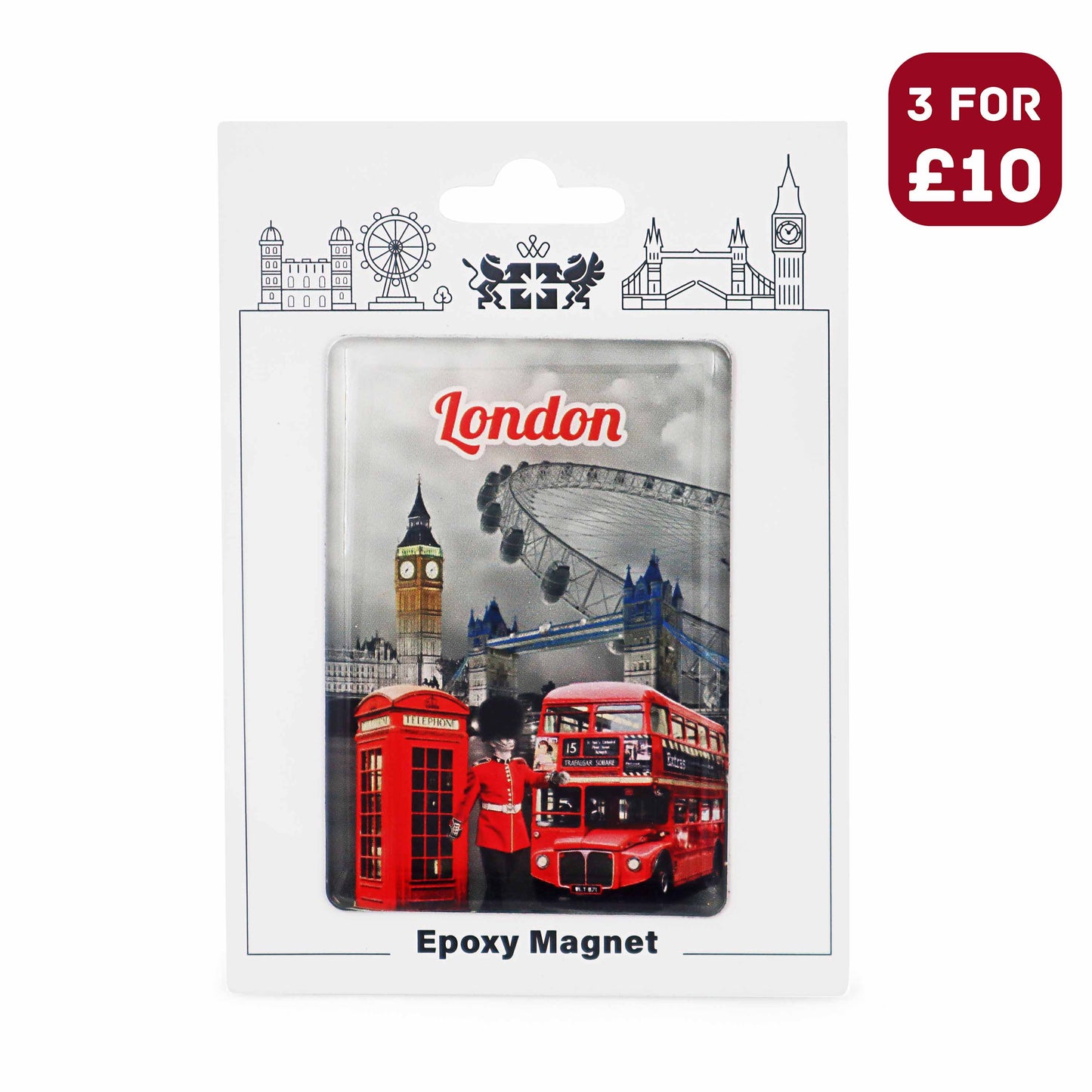 London Souvenir Epoxy Magnet - Design 22 - British Gifts - London Souvenirs