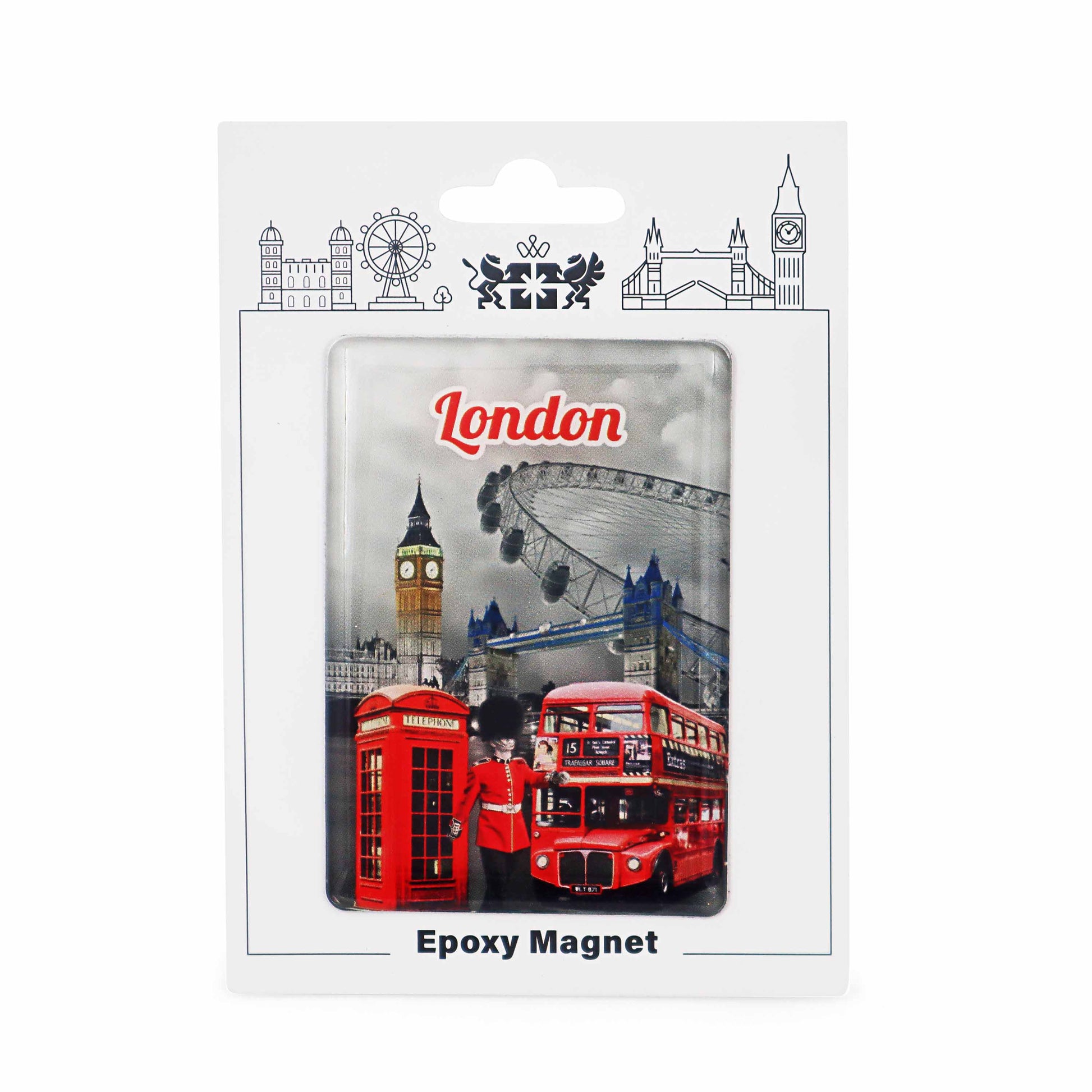 London Souvenir Epoxy Magnet - Design 22 - British Souvenirs