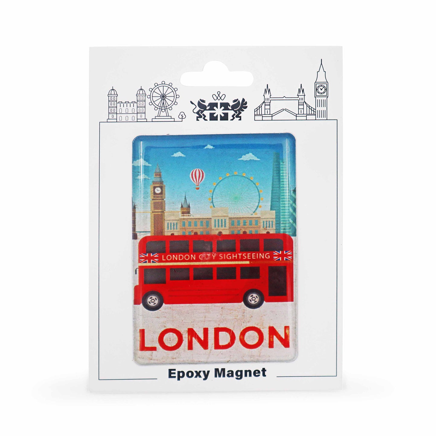 London Souvenir Epoxy Magnet - Design 5 - London Souvenirs