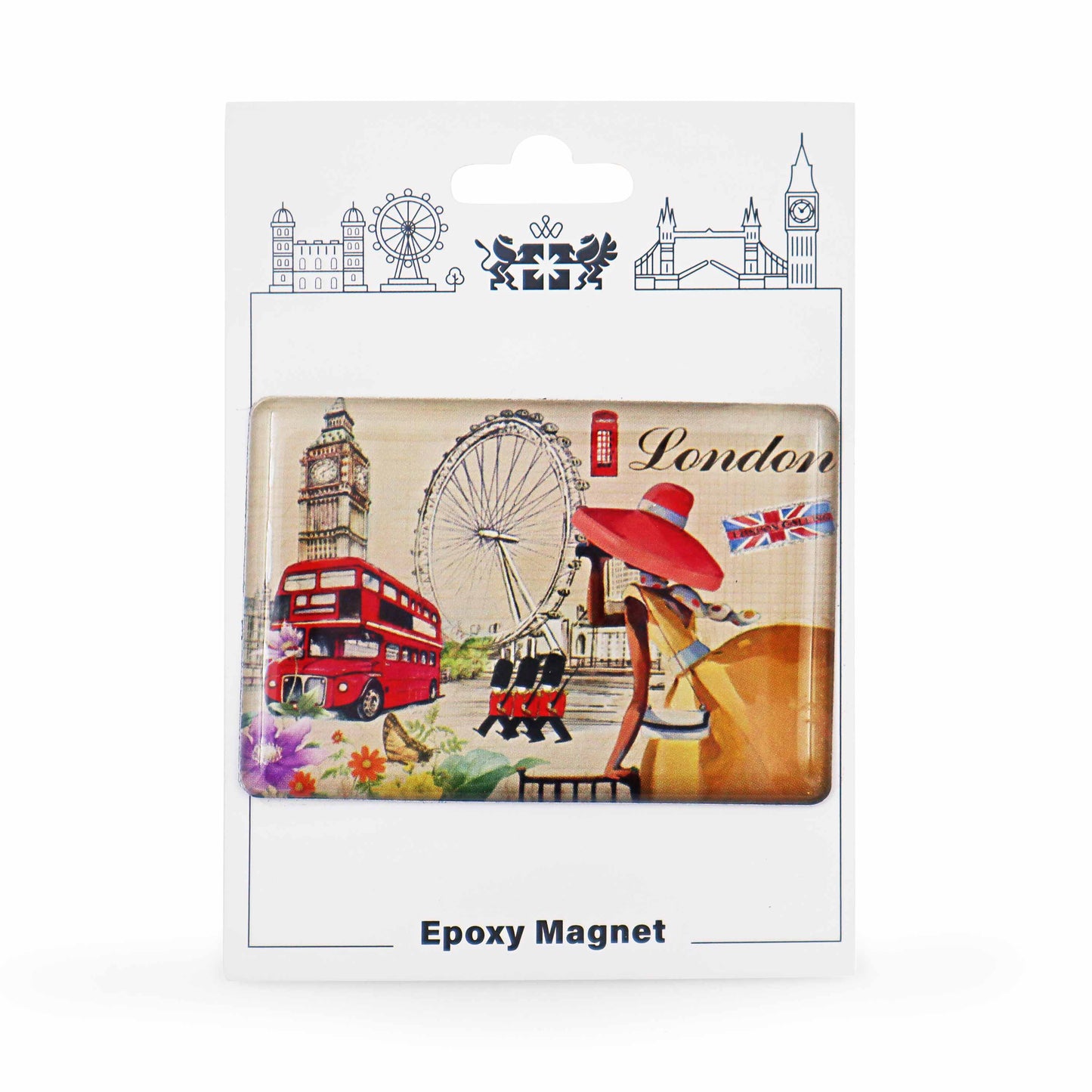 London Souvenir Epoxy Magnet - Design 6 - London Souvenirs Fridge Magnet