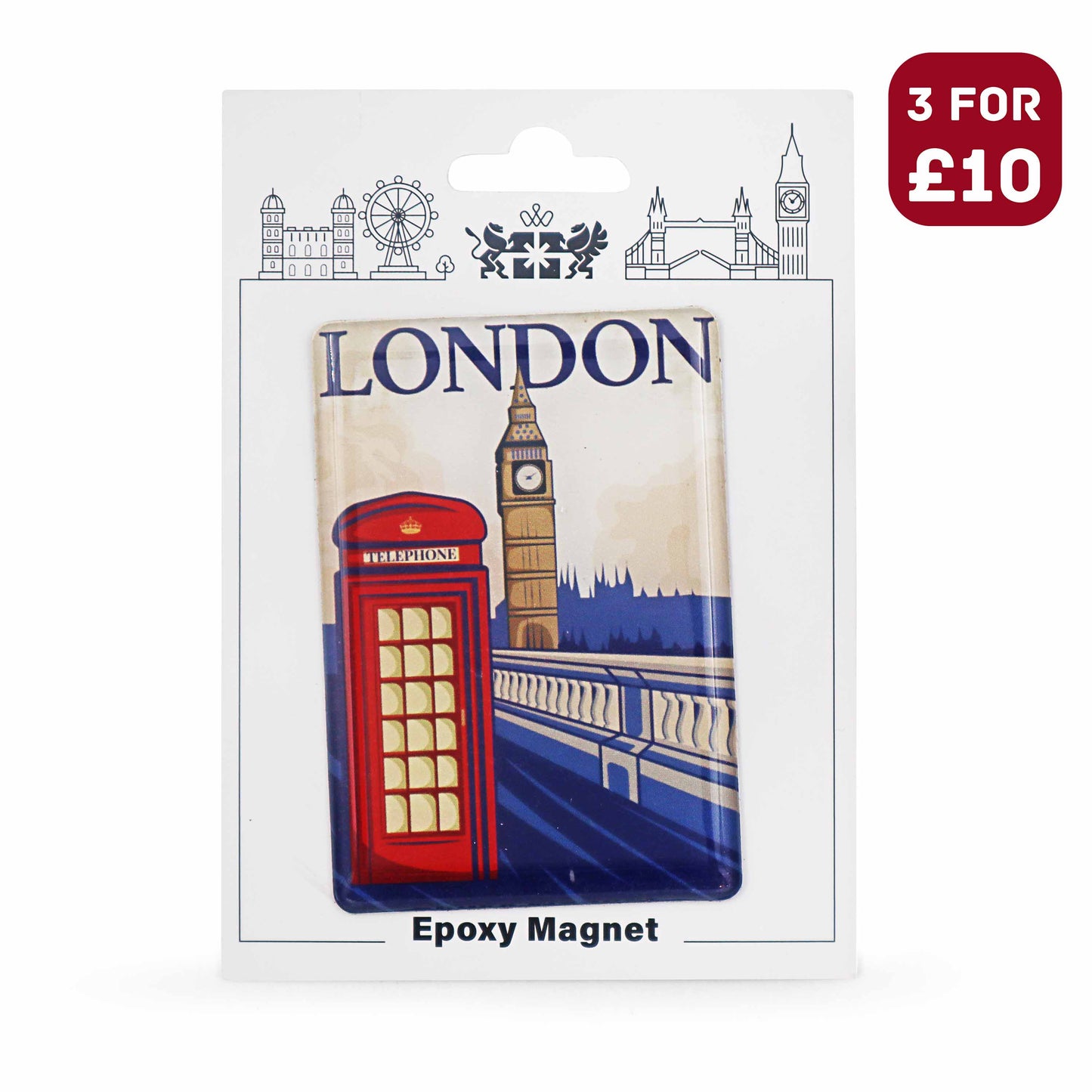 London Souvenir Epoxy Magnet - Design 7 - Fridge Magnets
