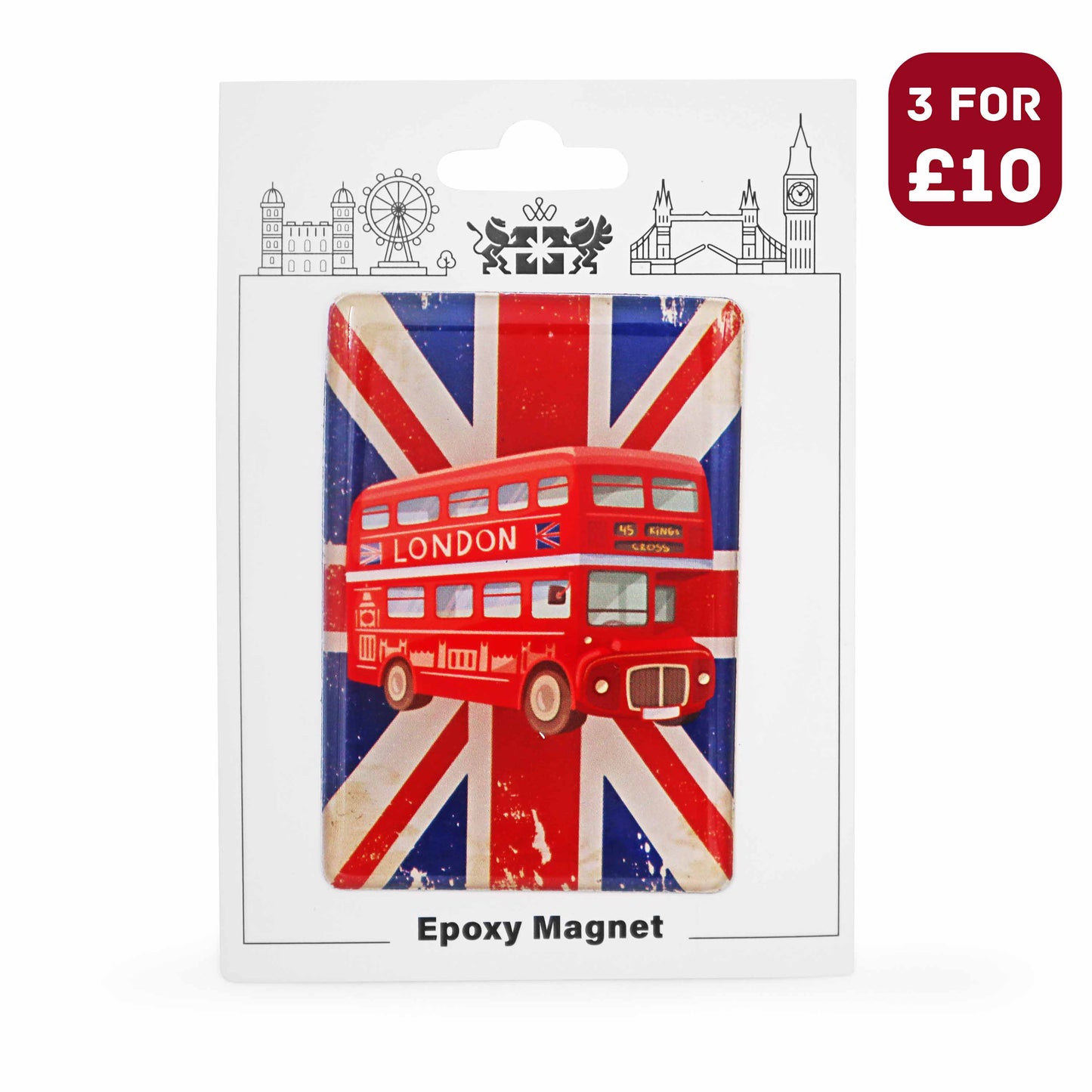 London Souvenir Epoxy Magnet - Design 8 - British Gifts