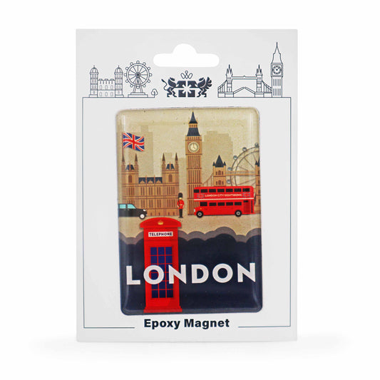 London Souvenir Epoxy Magnet - Design 9 - British Souvenirs