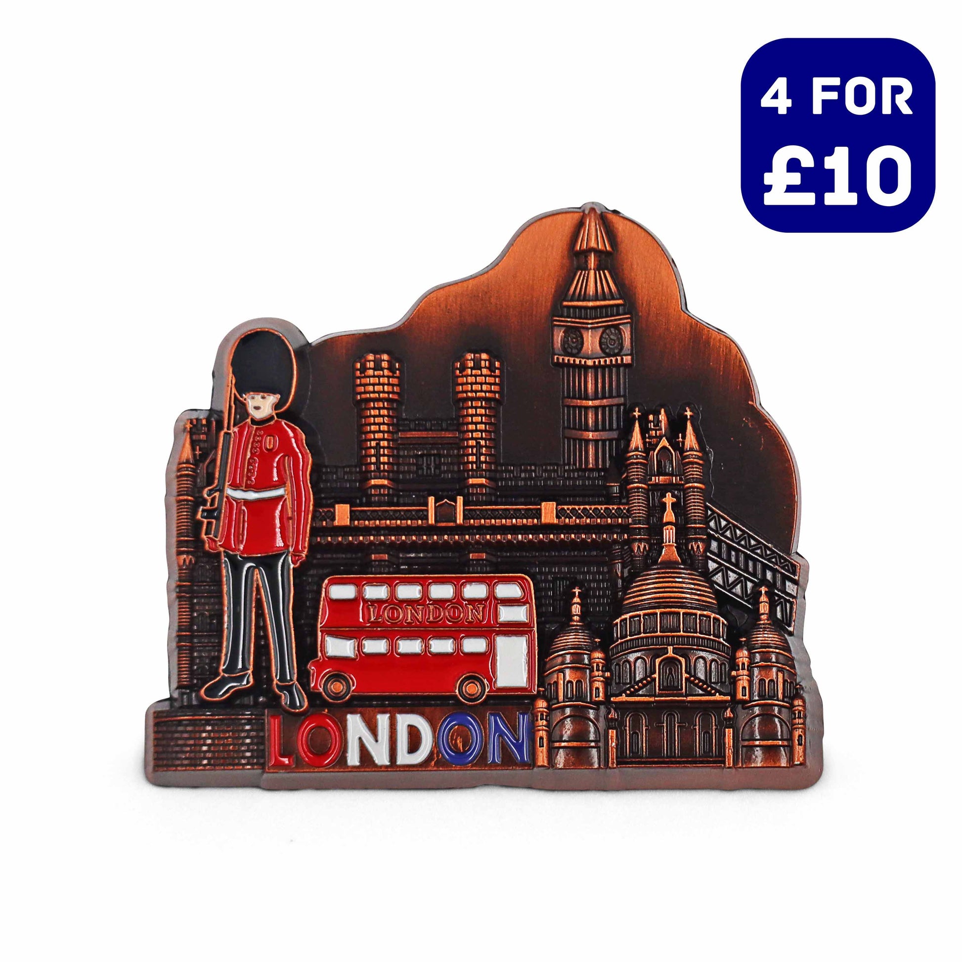 London Souvenir Metal Fridge Magnet - Design 2 - Souvenir Gifts