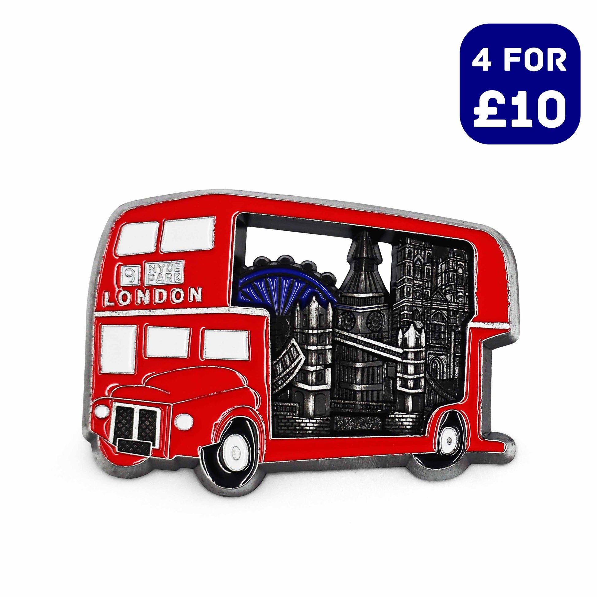 London Souvenir Metal Fridge Magnet - Design 3 - British Souvenirs