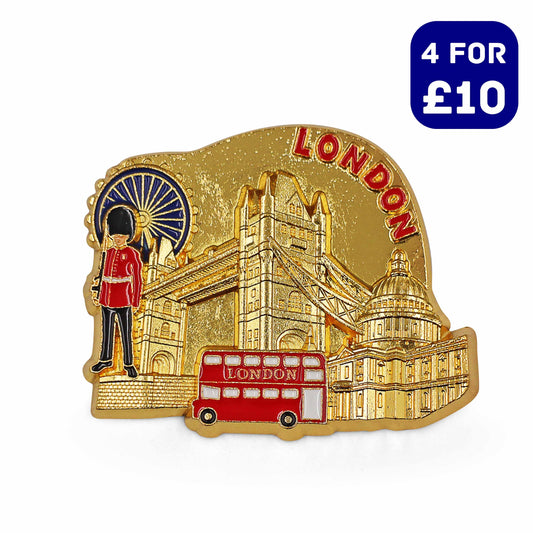 London Souvenir Metal Fridge Magnet - Design 5 - British Souvenirs