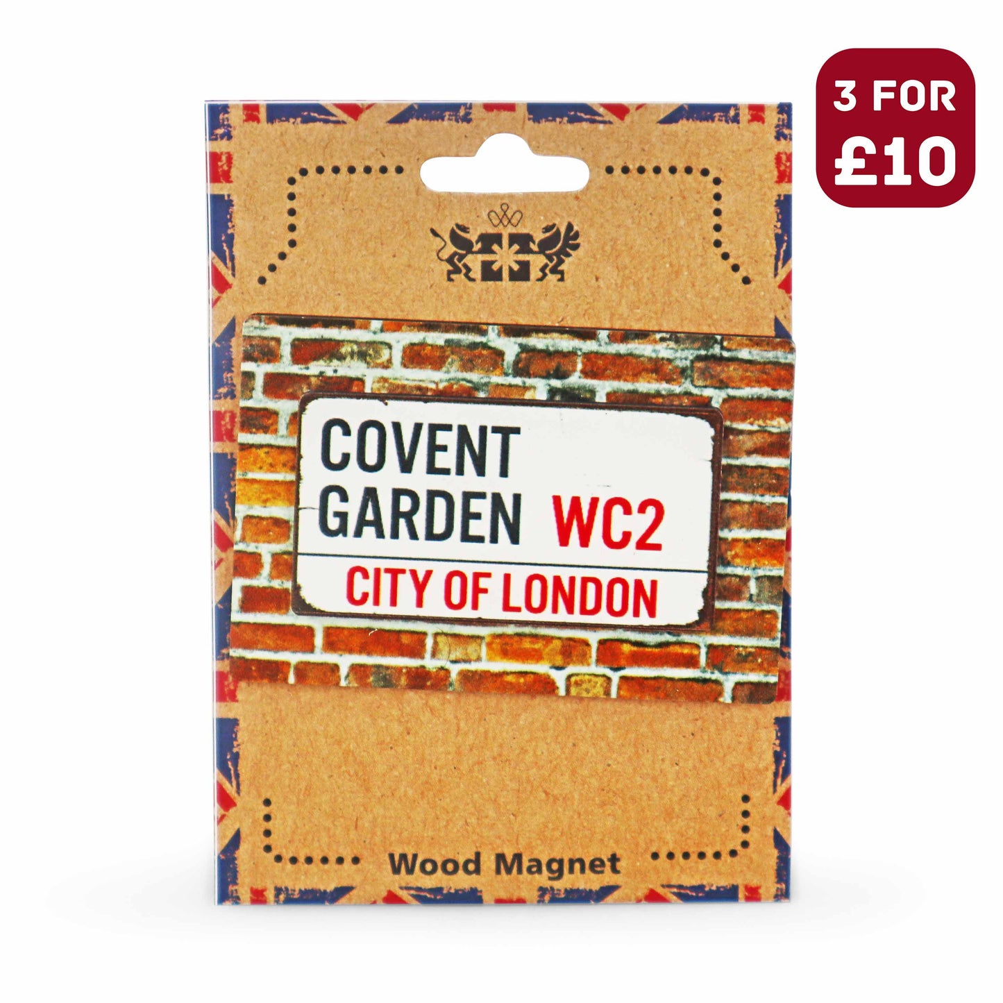 London Souvenir Wooden 3D Magnet - Covent Garden Street Sign - British Gifts