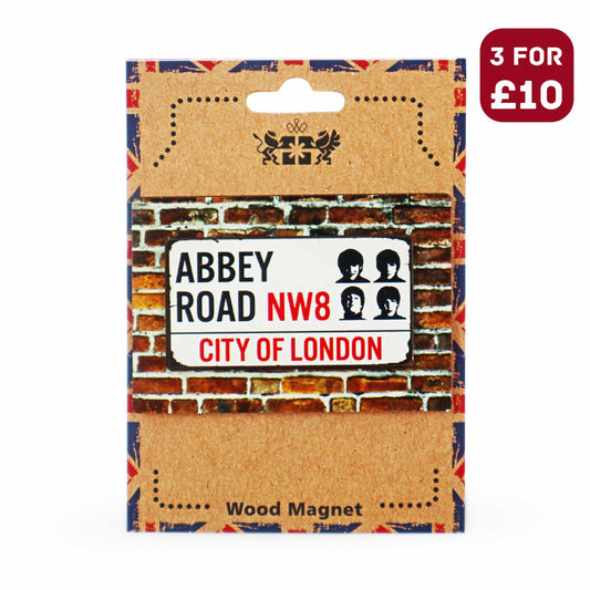 London Souvenir Wooden 3D Magnet - Abbey Road Street Sign - British Gifts & Souvenirs
