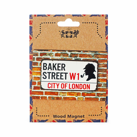 London Souvenir Wooden 3D Magnet - Baker Street Road Sign - British Gifts