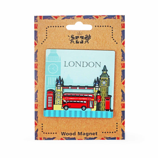 London Souvenir Wooden 3D Magnet - Design 6 - British Souvenirs