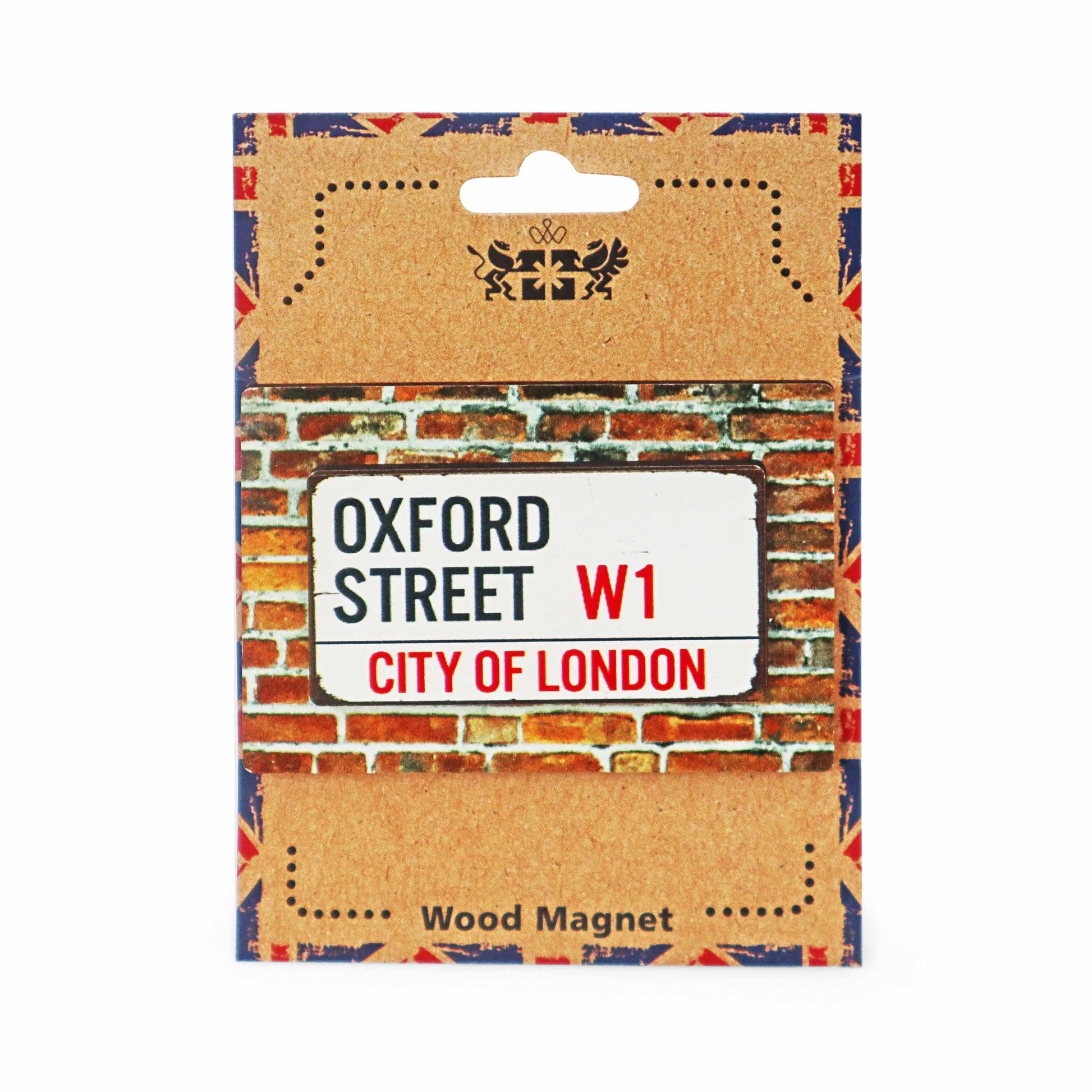 London Souvenir Wooden 3D Magnet - Oxford Street Road Sign - London Souvenirs