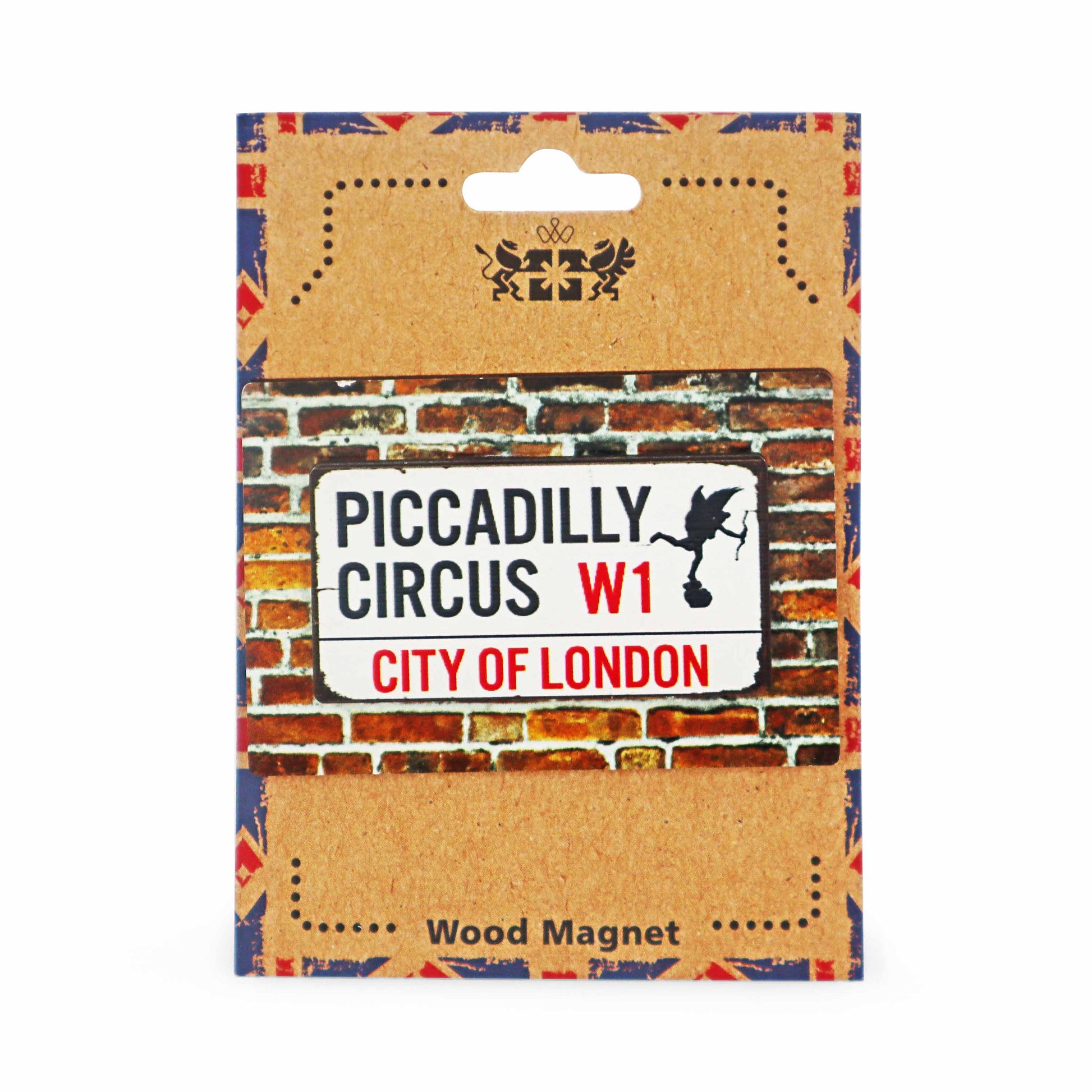 London Souvenir Wooden 3D Magnet - Piccadilly Circus Street Sign - British Gifts