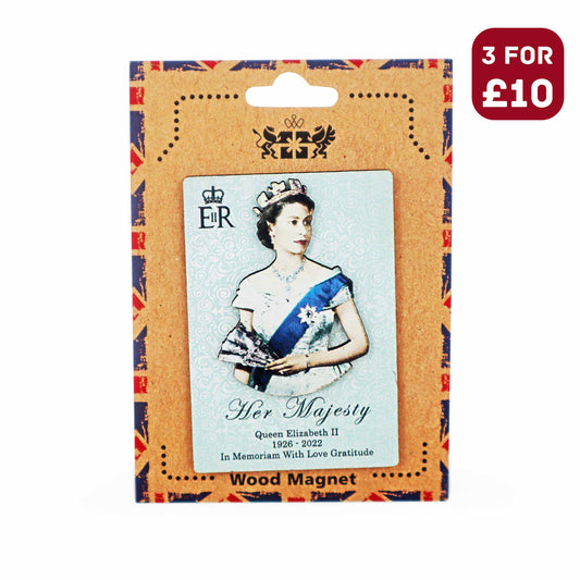 London Souvenir Wooden 3D Magnet - Queen Elizabeth II Gifts