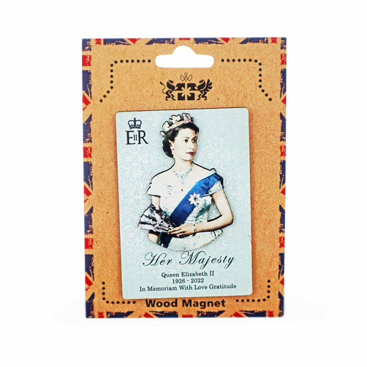 London Souvenir Wooden 3D Magnet - Queen Elizabeth II - Fridge Magnets