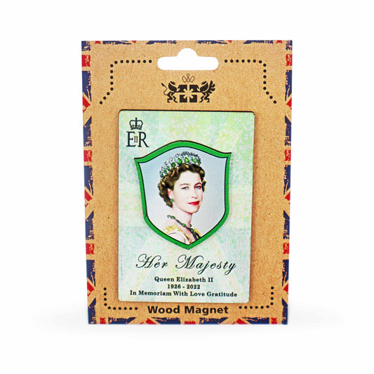 London Souvenir Wooden 3D Magnet - Young Queen Elizabeth - London Souvenirs