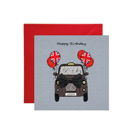 London Taxi - Happy Birthday Card - Apple & Clover